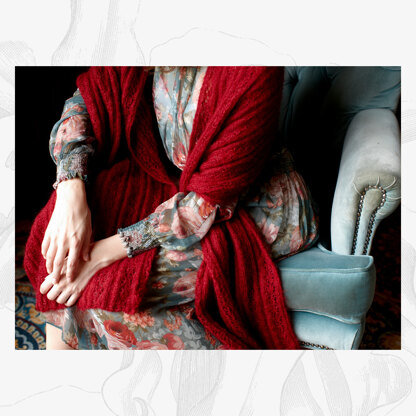 "Caroline Shawl" - Shawl Knitting Pattern For Women in Willow & Lark Plume