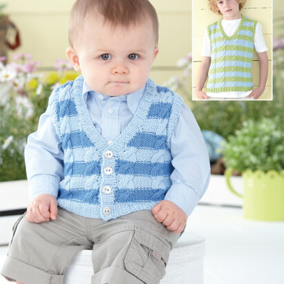 Waistcoat and Tank Top in Sirdar Snuggly Baby Bamboo DK - 4428 - Downloadable PDF