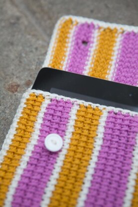 Tunisian Striped Gadget Cosies