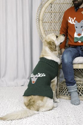 Reindeer Sweater for Dogs in Novita Nordic Wool - Downloadable PDF