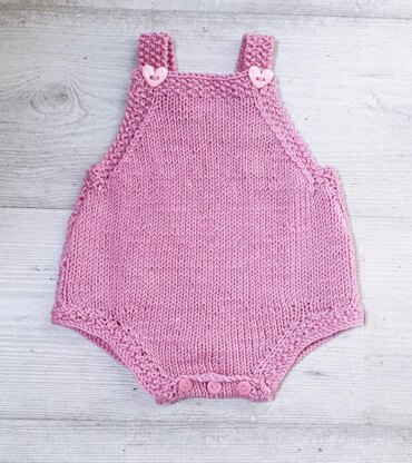 Saskia Romper with moss stitch edge 0-2 yrs