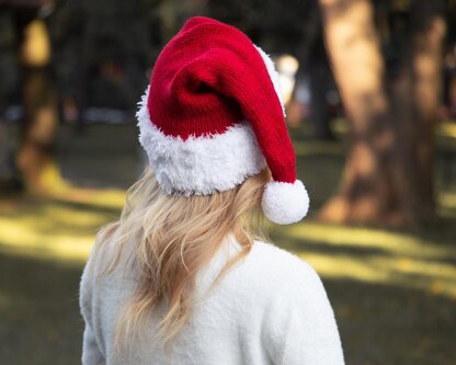 Knitting Pattern Long Adult Santa Elf Hat