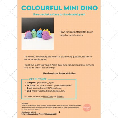 Colourful Mini Dino