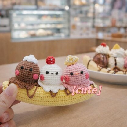 Ice Cream crochet pattern, Cute crochet pattern,Easy Crochet Patterns for Beginners