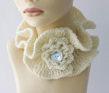 Crocheted Flower Neck Warmer