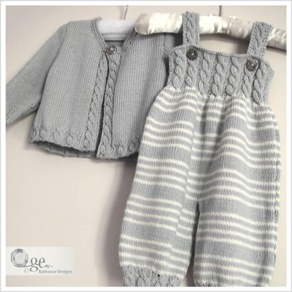 OGE Knitwear Designs P037 Baby Overalls and Cardigan PDF