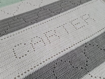 Personalised filet crochet blanket - any name!