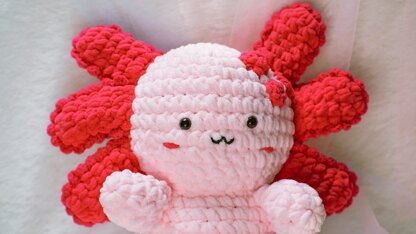 Axolotl chunky amigurumi giant crochet doll pattern