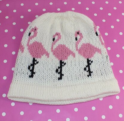 Flamingo Ski Beanie Hat CIRCULAR