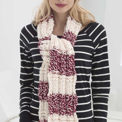 School Spirit Hat And Scarf in Lion Brand Wool-Ease Thick & Quick - L32426