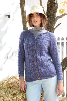 Women's Cardigan Delft in Universal Yarn Deluxe Worsted Superwash - Downloadable PDF