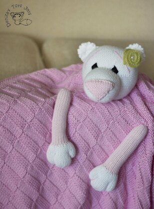 Girl Baby Bear Toy Blanket