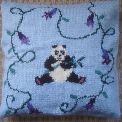 Panda in the Flowers cushion cover