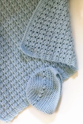 Textured Baby Blanket and Hat