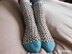 Mint chocolate chip crochet socks