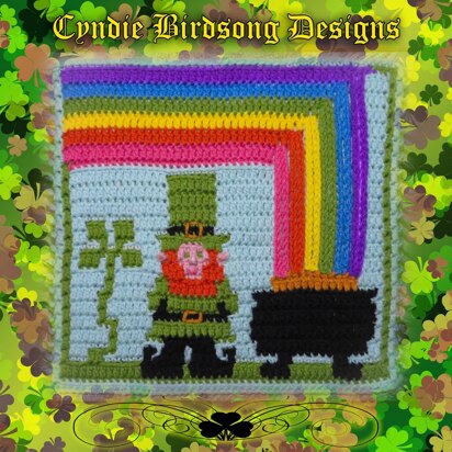 St Patrick's Day Leprechaun mosaic square