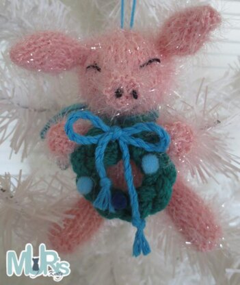 Perky Holiday Pig Ornament