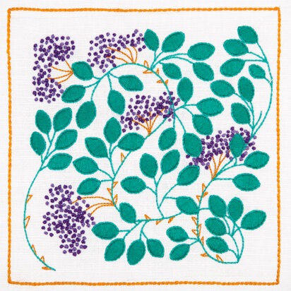 Anchor Dee Hardwicke Printed Embroidery Kit - Hedgerow Berries - 15cm x 15cm