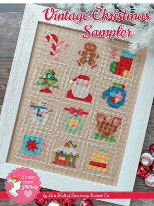 It's Sew Emma Vintage Christmas Sampler Cross Stitch Pattern - ISE-402 - Leaflet