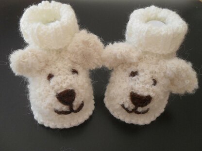 Knitted Baby Bear Booties
