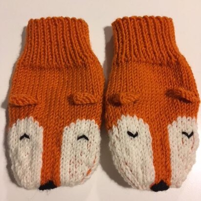 Fox and Badger Children Mittens