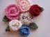 607 CROCHET rolled rose flower, and leaf