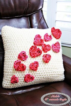 Pillow Case with Flying Hearts