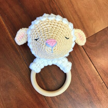 Sleepy Lamb Lovey and Rattle