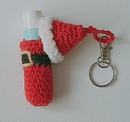 Santa Lip Balm Cozy Keychain