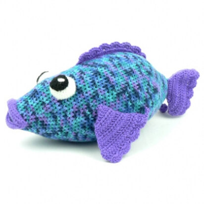 Big Rainbow Fish Toy in Caron Simply Soft, Simply Soft Paints & Simply Soft Brites - Downloadable PDF