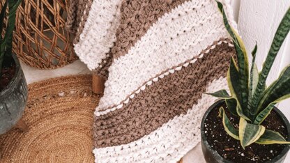 Stockinette Ridge Stitch Chunky Blanket