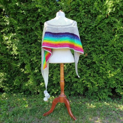 Under the rainbow crochet shawl