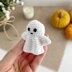 Crochet ghost pattern no sew Amigurumi ghost keychain charm Halloween ornament Car mirror hanger Keyring crochet bag charm