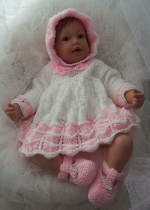 Baby Dress, Bonnet & Shoes Pattern #45