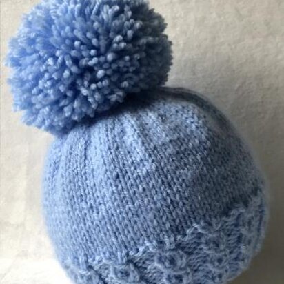 Babys Cablette pom pom hat