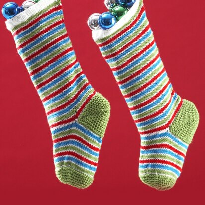 Jolly Striped Stockings in Bernat Super Value