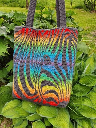 Rainbow crochet tote bag, Stylecraft
