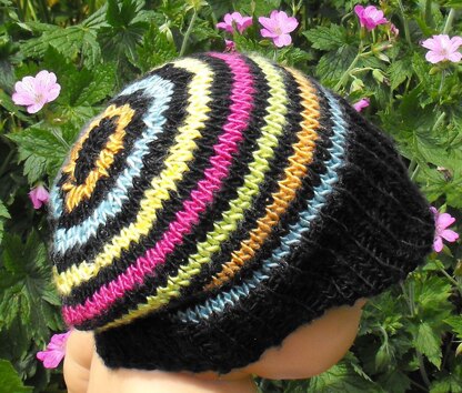 Baby Silk Striped Peak Beanie Cap Hat