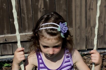 Double Strand Headband with Roses and Leaves