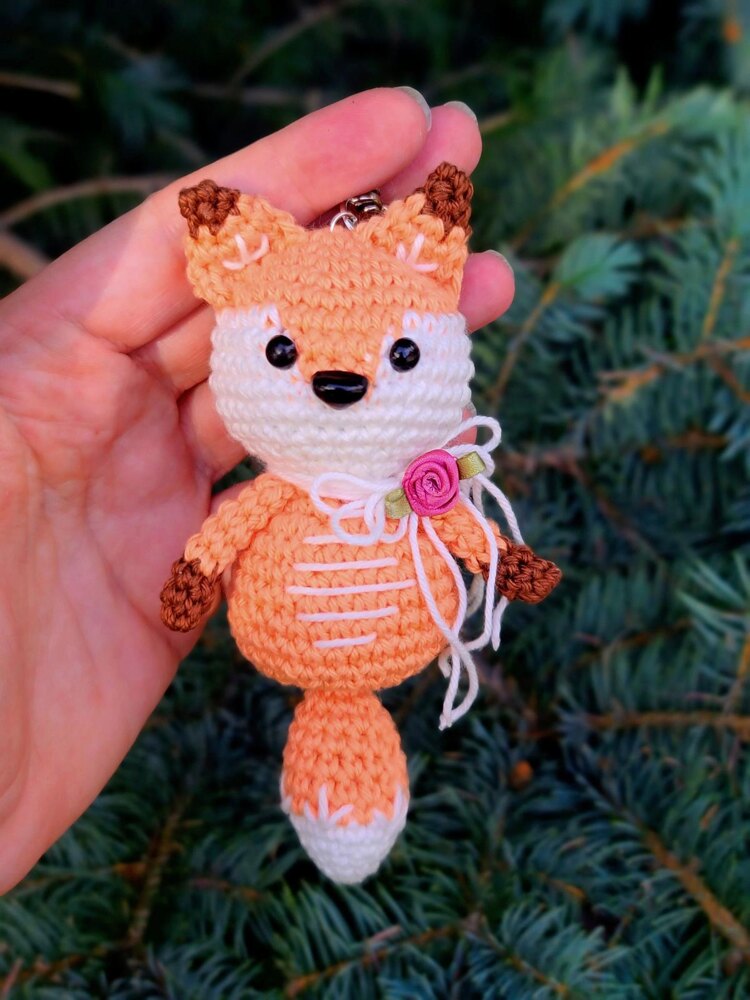 Fox Backpack / Keychain Charm Crochet pattern by Heather Kumpf