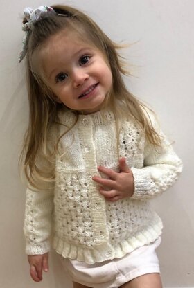 Girls Lace Frill Cardigan Baby Toddler (0-3 years) Knitting