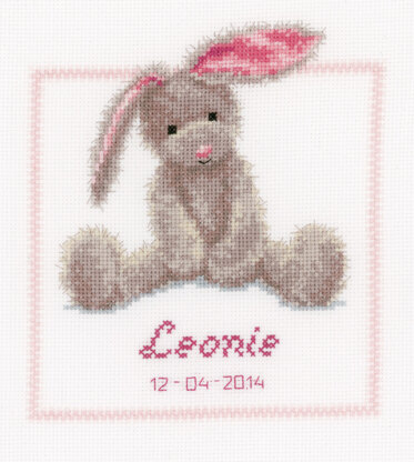 Vervaco Cute Bunny Cross Stitch Kit - 19 x 21cm