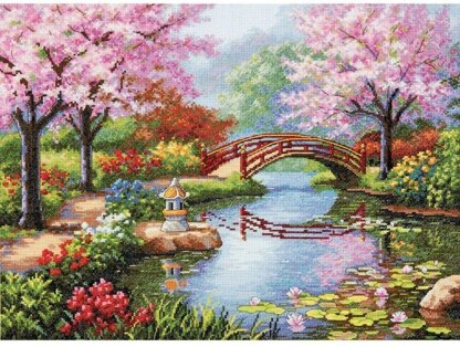 Dimensions Japanese Garden Cross Stitch Kit - 40.5 x 30.5cm