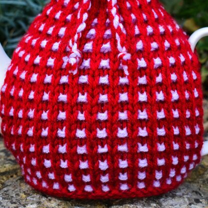 Basket Ribbed 4 Cup Teapot Cosy Knitting Pattern