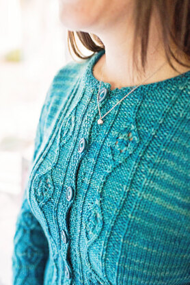 Sonder Lace & Cable Cardigan in SweetGeorgia Superwash DK - Downloadable PDF