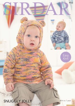 Hooded and Round Neck Sweaters in Sirdar Snuggly Jolly - 4722 - Downloadable PDF