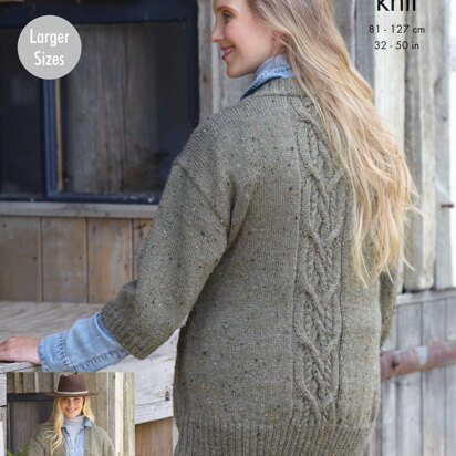 Ladies Cardigans Knitted in King Cole Homespun DK - 5791 - Downloadable PDF