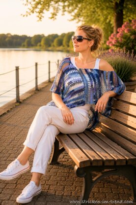 Crochet Pattern Summer Poncho RUSH #1 | Lightweight Shoulder Warmer with Lace Stitch Pattern PDF