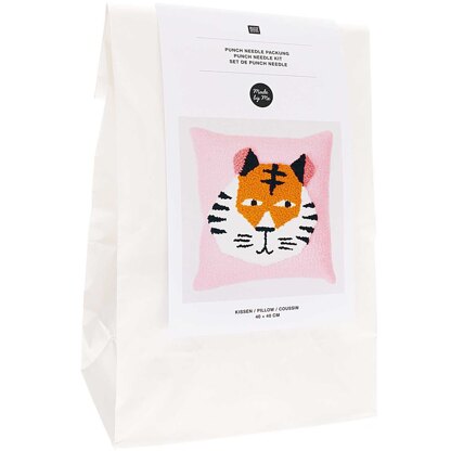 Rico Punch Needle - Tiger Cushion - 40cm x 40cm