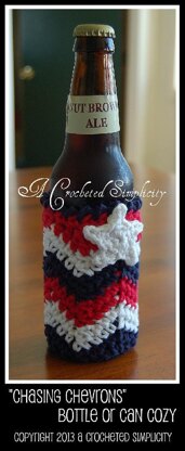 "Chasing Chevrons" Glass Bottle or Soda Can Cozy